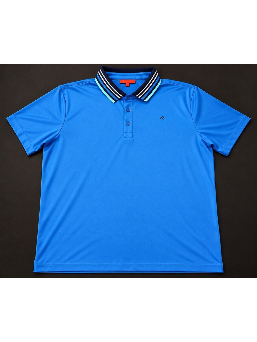 REDVANLY Cuchara Polo Men's L Blue Yonder Striped Collar Golf Shirt